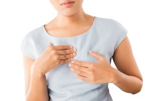 woman having trouble swallowing